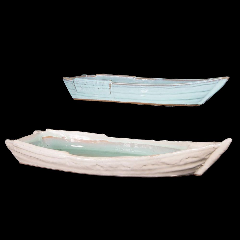 Appraisal: Two Japanese Porcelain Ikebana boats Two late th early thcentury