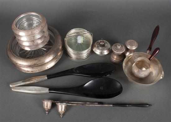 Appraisal: Assortment of American sterling silver and silver-mounted glass table articles