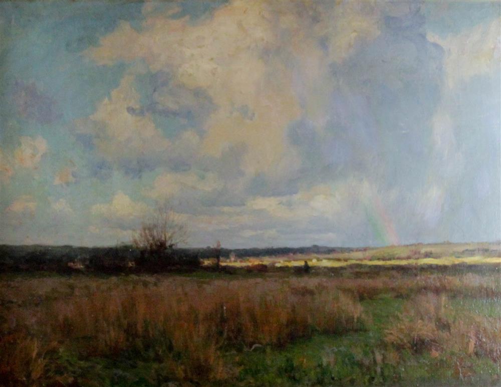 Appraisal: JOHN NOBLE BARLOW BRITISH AMERICAN - LANDSCAPE SCENE Oil on