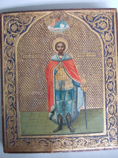 Appraisal: A Russian Icon th century depicting St Alexander Nevsky his