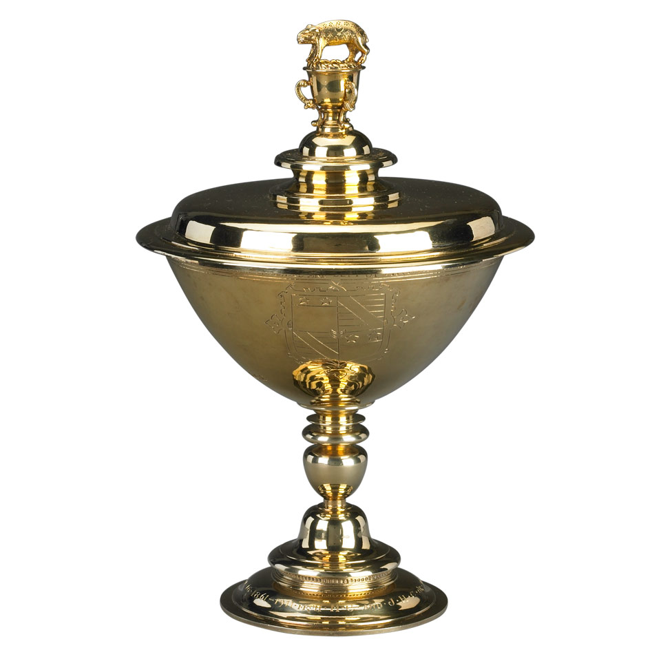 Appraisal: Edwardian Silver-Gilt Replica of The Bacon Cup Crichton Bros London