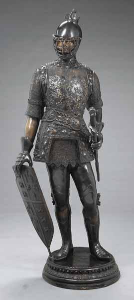 Appraisal: A Bronze Medieval Knight height in width in depth in