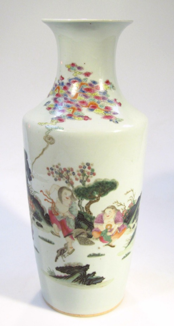 Appraisal: A Chinese porcelain famille rose vase the shouldered body typically