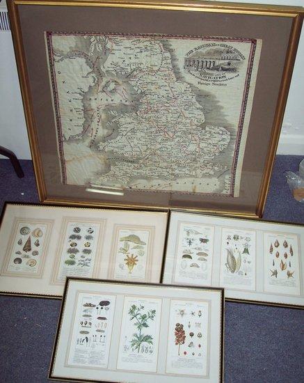 Appraisal: A th Century framed handkerchief showing The Railways in Great