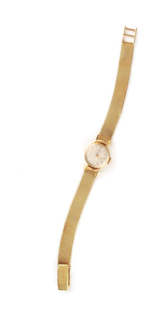 Appraisal: Vintage Movado gold wristwatch flexible K gold bracelet band L