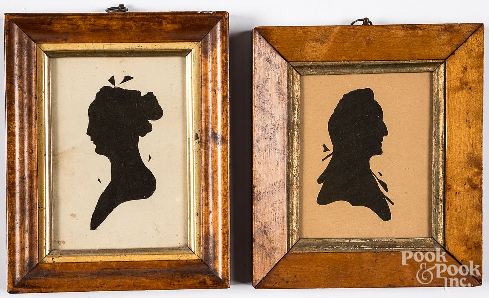 Appraisal: Pair of Peale Museum hollowcut portrait silhouette Pair of Peale