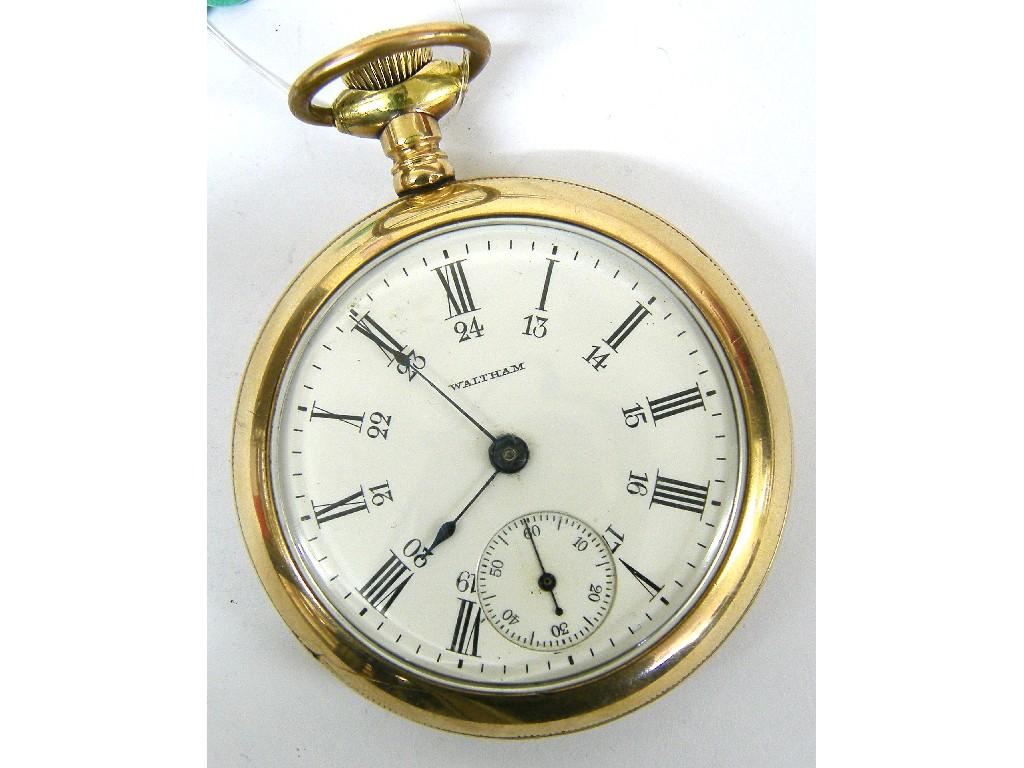 Appraisal: Waltham silver lever pocket watch hallmarked Birmingham movement no engine