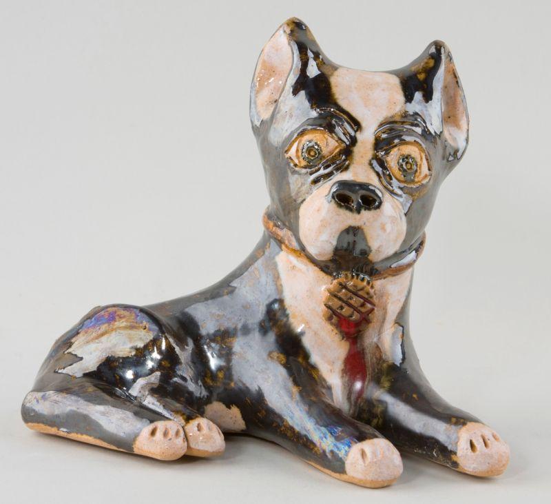 Appraisal: NC Folk Pottery Billy Ray Hussey Dog Figural made for