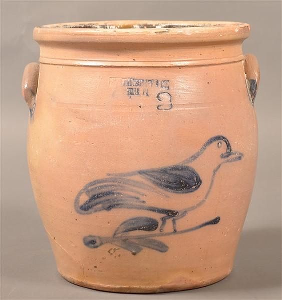 Appraisal: Pfaltzgraff Bird Dec Gallon Stoneware Crock Pfaltzgraff Co York PA