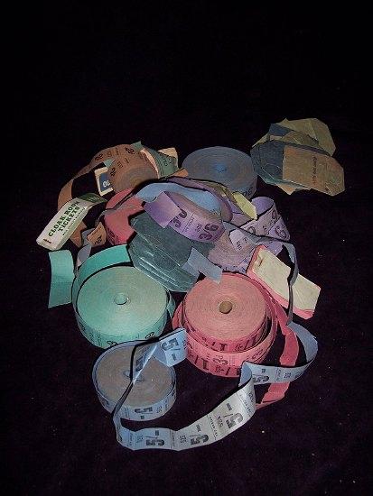 Appraisal: A quantity of ticket reels and cloakroom tickets displaying different