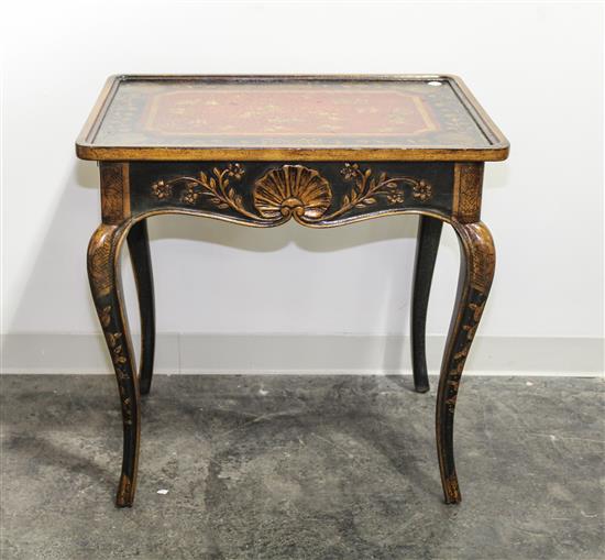 Appraisal: Sale Lot A Continental Lacquered Side Table th century with