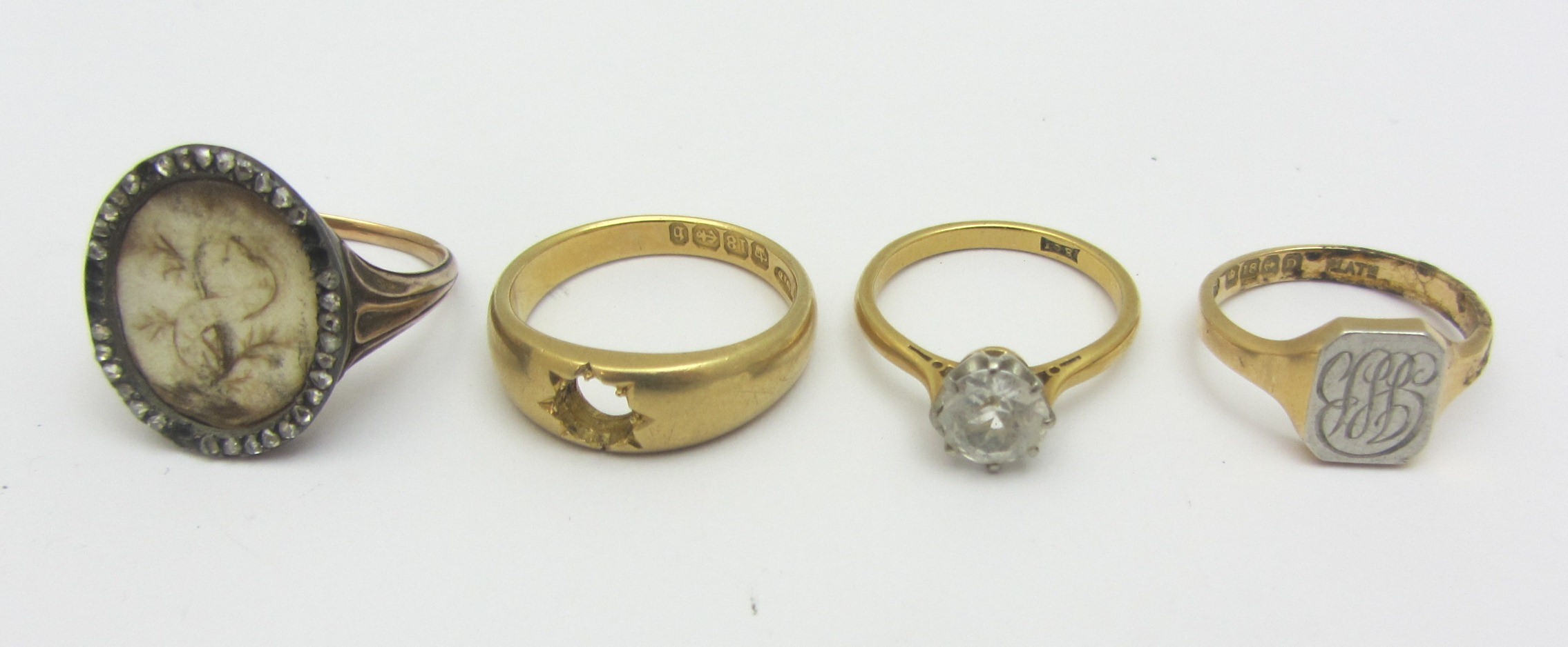 Appraisal: An ct gold single stone ring mount a gold and