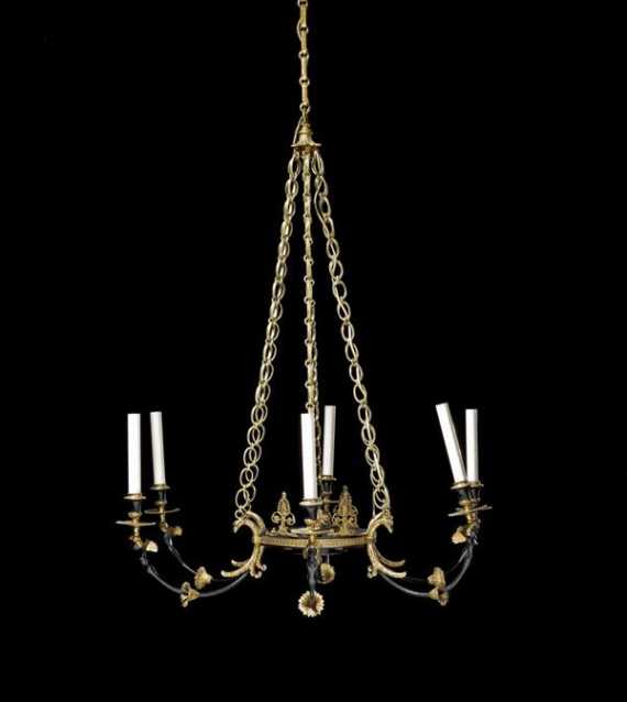 Appraisal: CHANDELIER AUX FLORES Late Biedermeier Vienna circa Matte and polished