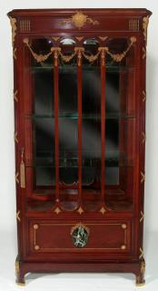 Appraisal: A LARGE HIGH QUALITY EMPIRE STYLE VITRINE WITH BRONZE Circa