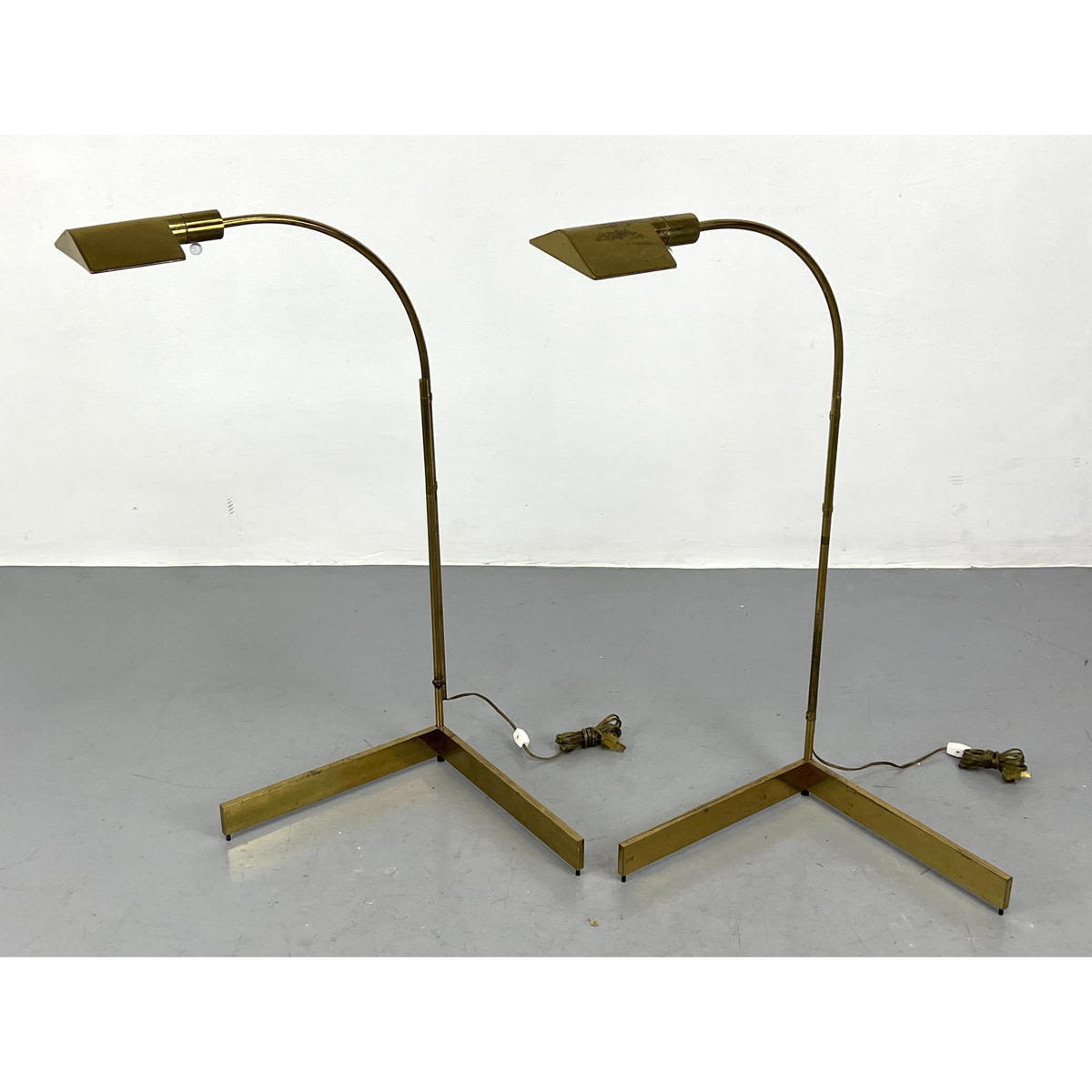 Appraisal: Pair of Brass Cedric Hartman Adjustable Arc Floor Lamps Dimensions