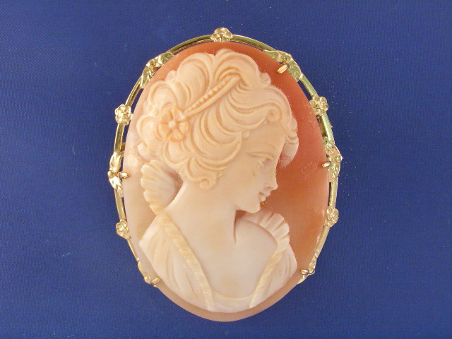 Appraisal: A resin cameo in a ct lined gold frame and