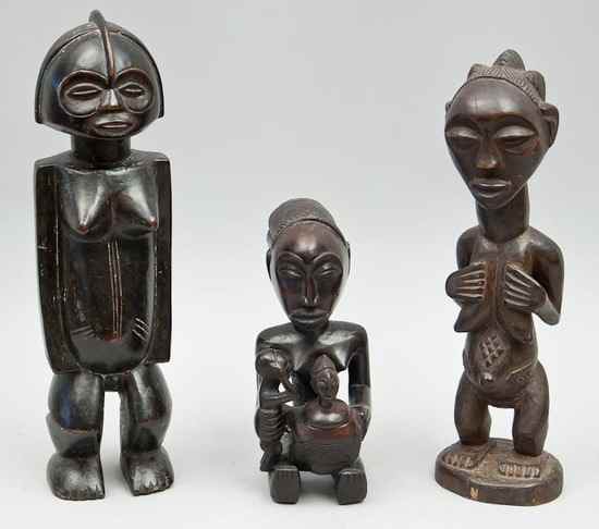 Appraisal: A group of three Zairian figures second half th century