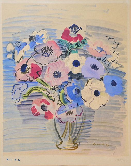 Appraisal: After Raoul Dufy French - Vase of flowers with signature