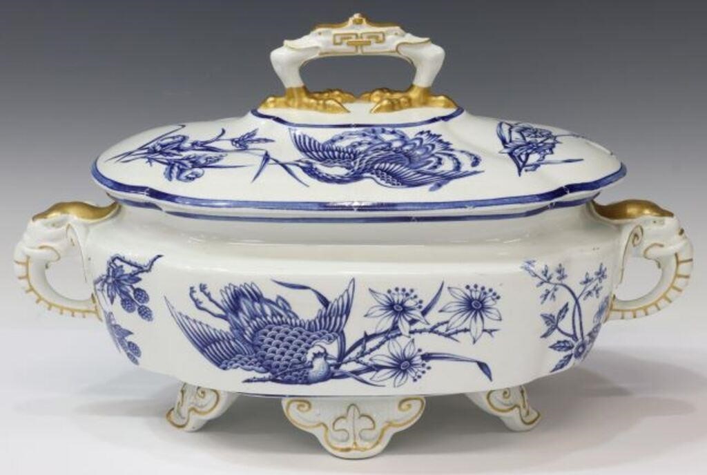 Appraisal: English Aesthetic Movement porcelain lidded soup tureen Royal Worcester having