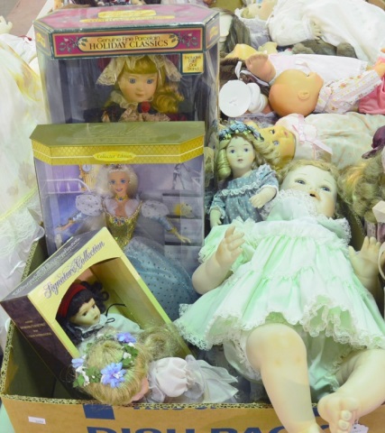 Appraisal: Bx of Collectible DollsIn vinyl and porcelain Includes life size