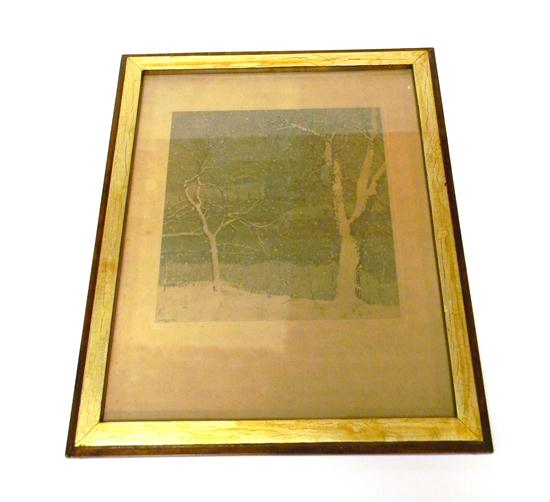 Appraisal: Jaromir Stretti - Zampori - color aquatint trees in winter