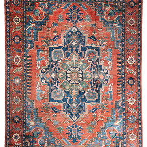 Appraisal: A Heriz Wool Rug Late th Century feet inches x