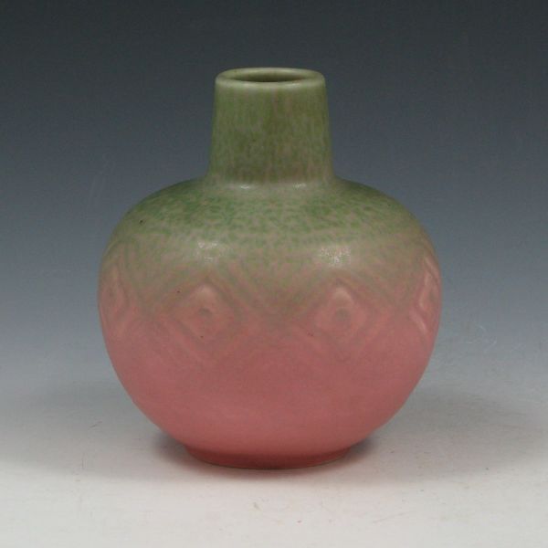 Appraisal: Rookwood vase from in nice mottle matte green over pink