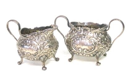 Appraisal: Sterling silver cream pitcher and open sugar bowl hennegan bates