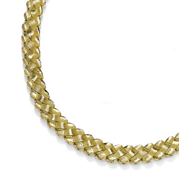 Appraisal: GOLD NECKLACE Yellow gold g Attractive solid necklace of braided