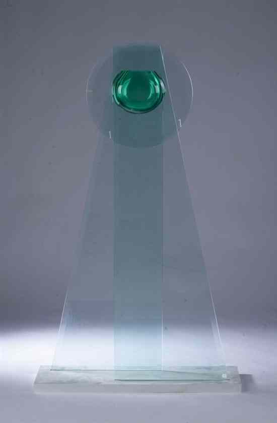 Appraisal: AMERICAN SCHOOL th century ABSTRACT glass - Height in