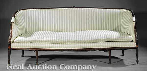 Appraisal: A George III Carved Mahogany Sofa c molded and beaded