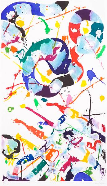 Appraisal: Sam Francis American - Untitled L Supp SFE Sugar-lift and