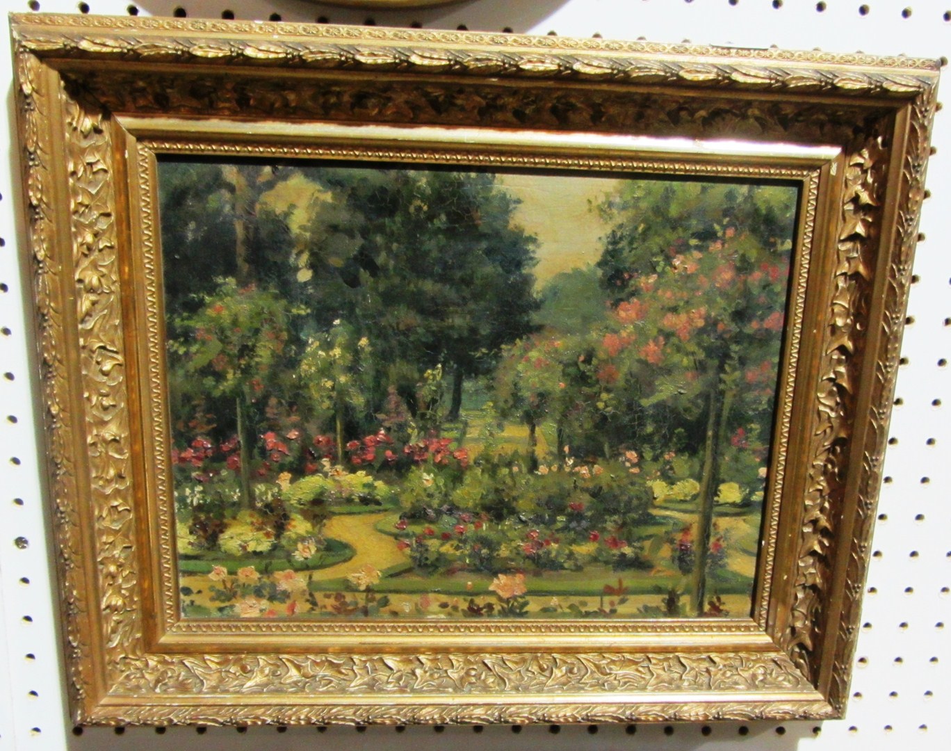 Appraisal: English School early th century A rose garden oil on