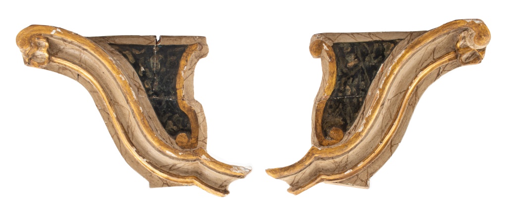 Appraisal: PAIR OF BAROQUE ARCHITECTURAL ELEMENTS Pair of Baroque trompe l'oeil