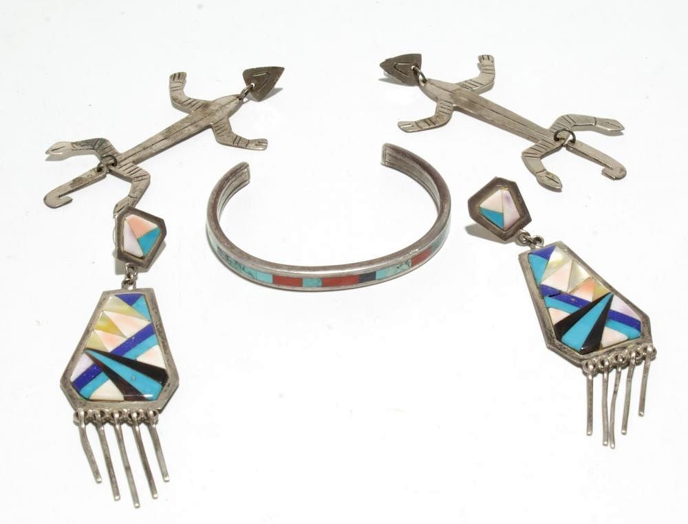 Appraisal: Zuni Other Silver Jewelry inc Robin Banteah Group of woman's