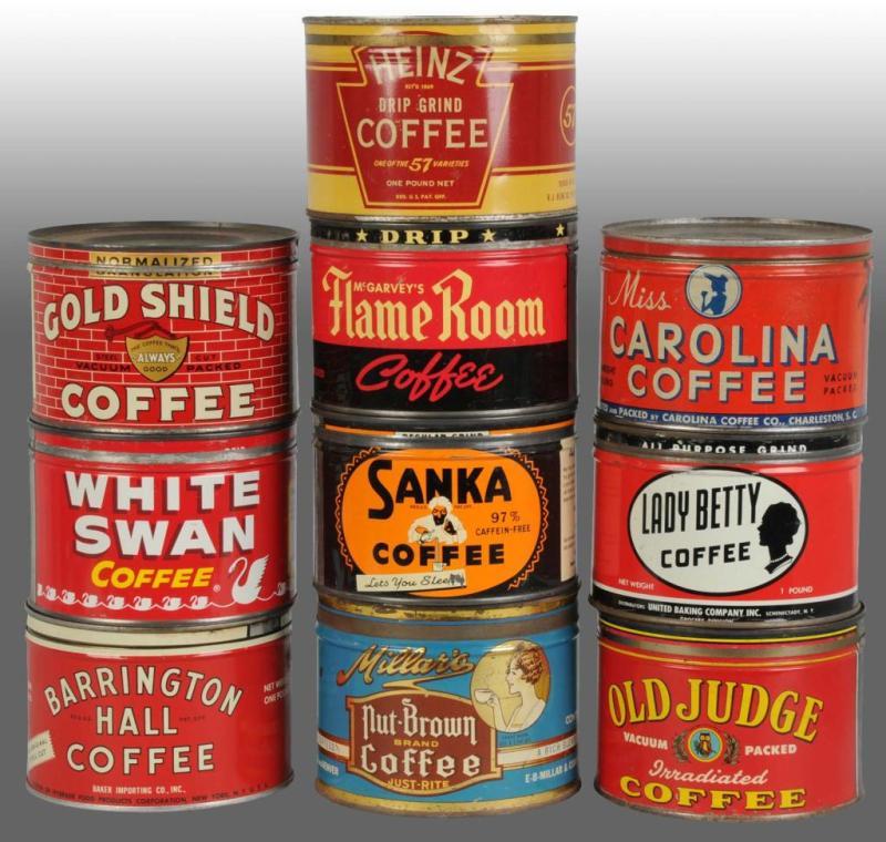 Appraisal: Lot of Keywind Coffee Cans Description includes Millar's Lady Betty