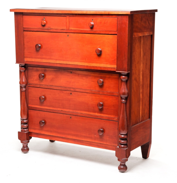 Appraisal: AMERICAN TRANSITIONAL CHEST Second quarter th century Cherry with poplar