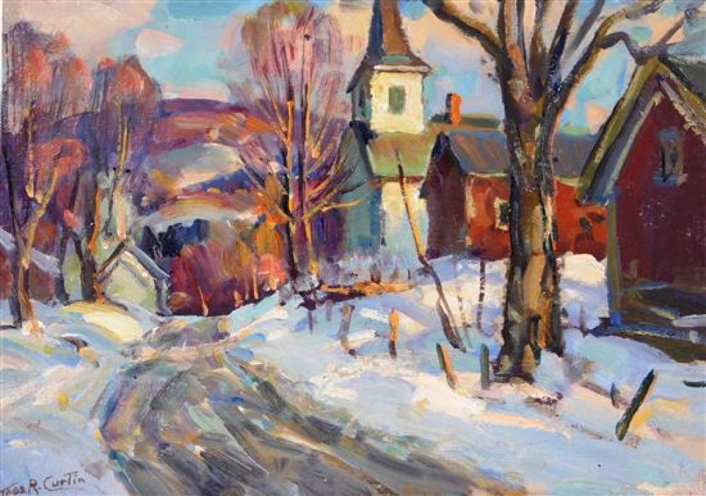 Appraisal: Thomas R Curtin American - oil on canvas board Waterville