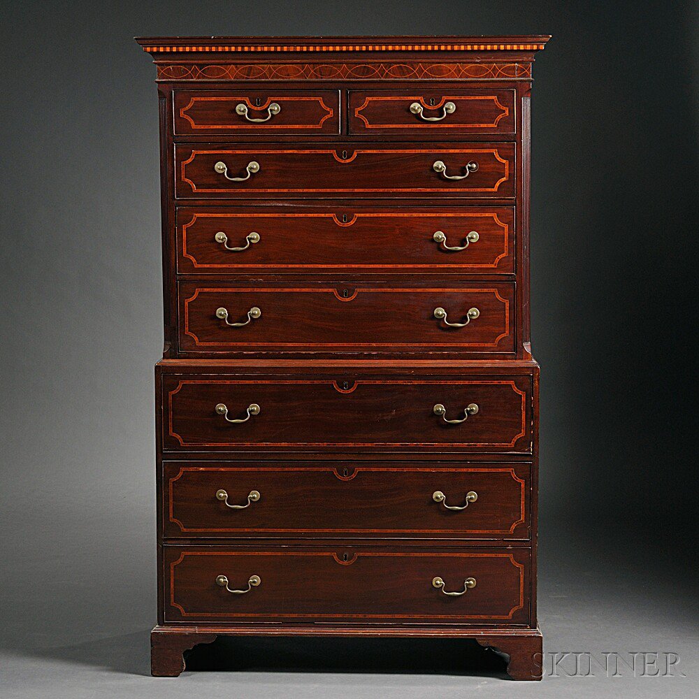 Appraisal: George III Mahogany Cabinet Secretary late th early th century