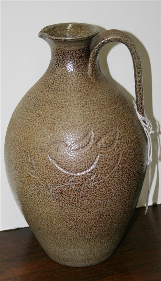 Appraisal: Jugtown pottery jug with handle signed Vernon Owens dated H