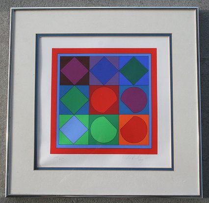 Appraisal: VASARELY Victor Hungarian - Abstract Composition Serigraph sight size ''