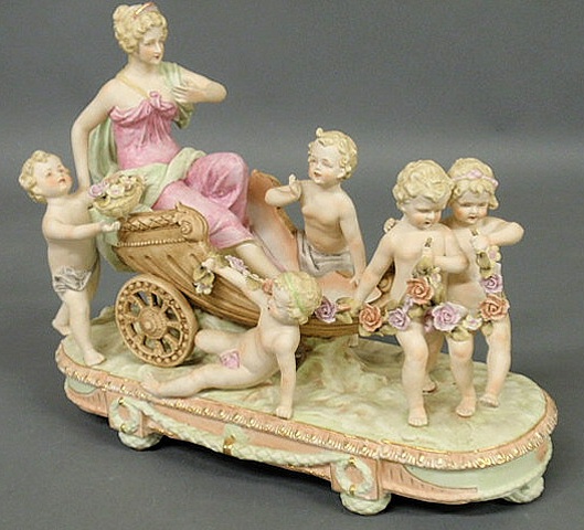 Appraisal: German porcelain figural group by Kalk Porcelain h x w