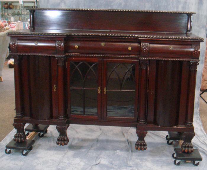 Appraisal: pc carved mahogany Chippendale Revival DR set c o round