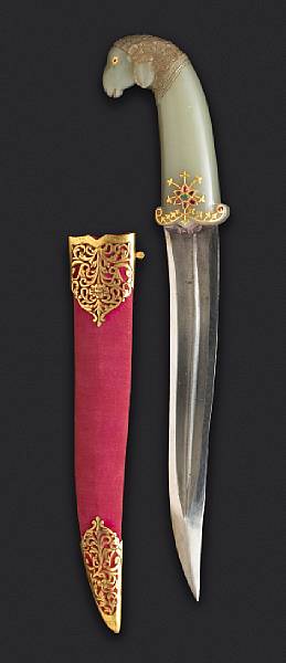 Appraisal: A jade-hilted and gem-set Mughal khanjar th or early th