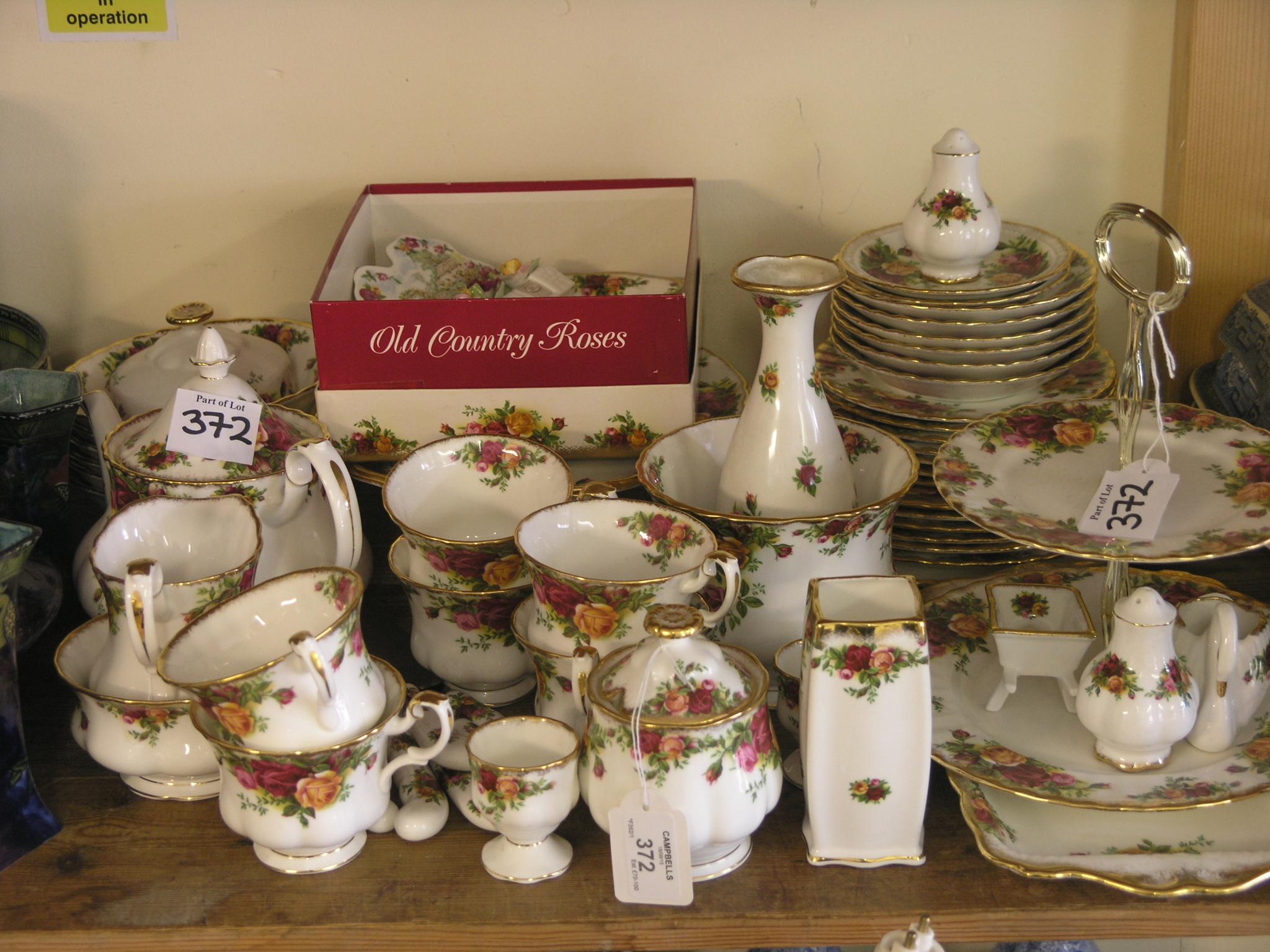 Appraisal: Royal Albert Old Country Roses fifty-one pieces including teapot and