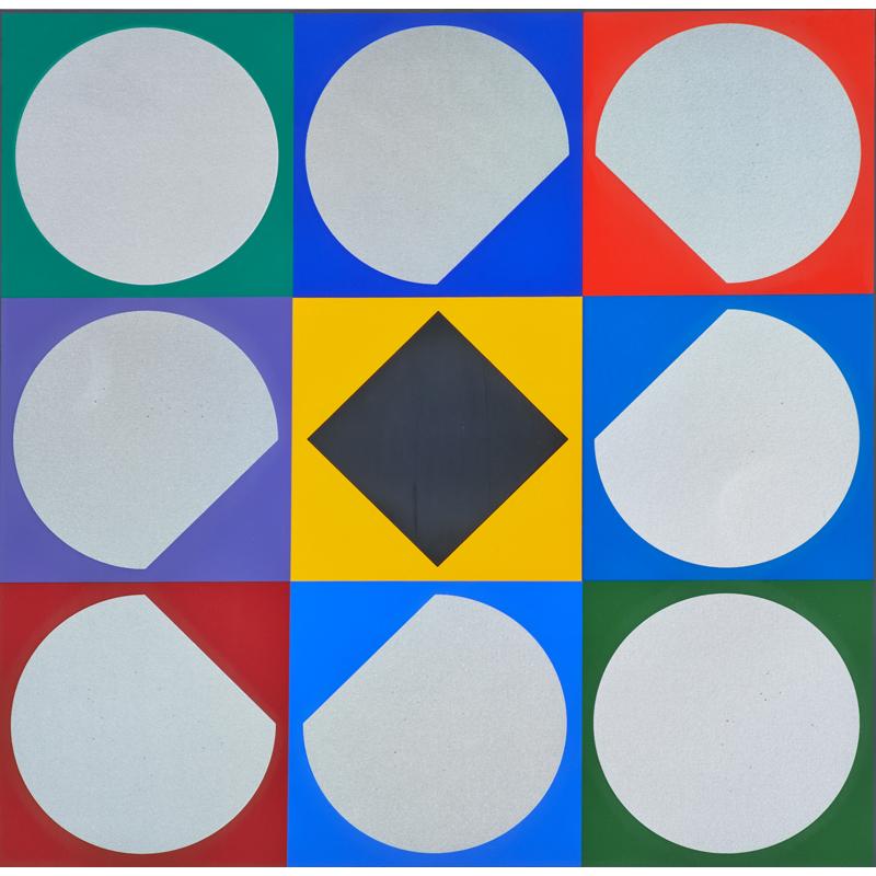 Appraisal: GEOMETRIC ABSTRACT ART Victor Vasarely Hungarian - untitled screenprint in