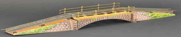 Appraisal: MARKLIN 'O' GAUGE BRIDGE Hand painted tin center railed span