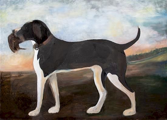 Appraisal: Artist Unknown th th Century Portrait of a Hunting Dog