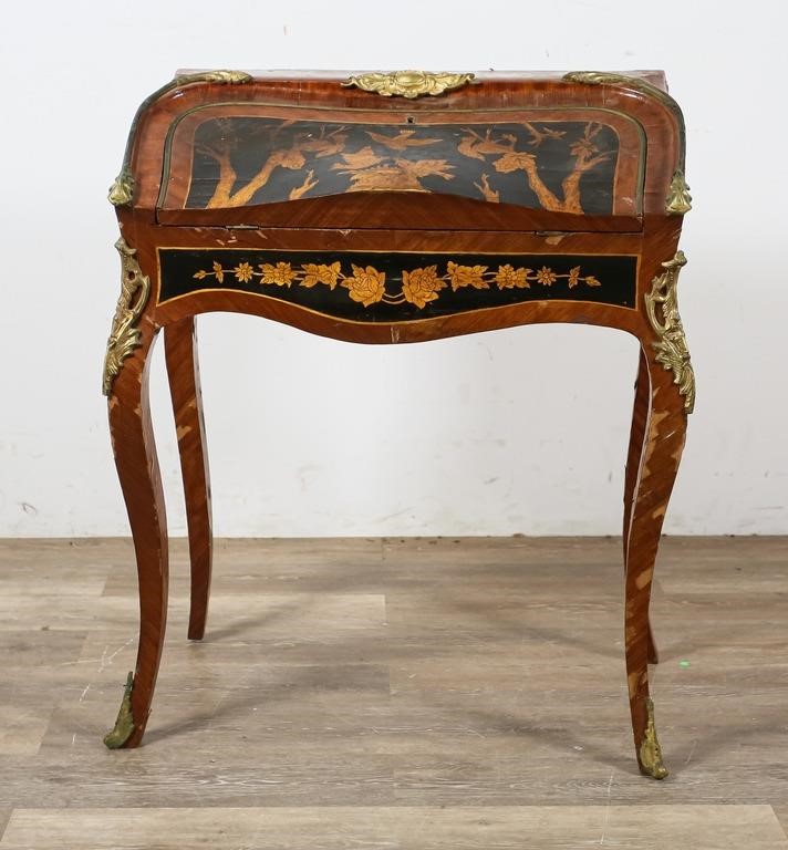 Appraisal: Louis XV style bureau de pente or slant front top