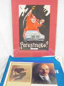 Appraisal: An original art work poster for Perestroika signed and dated